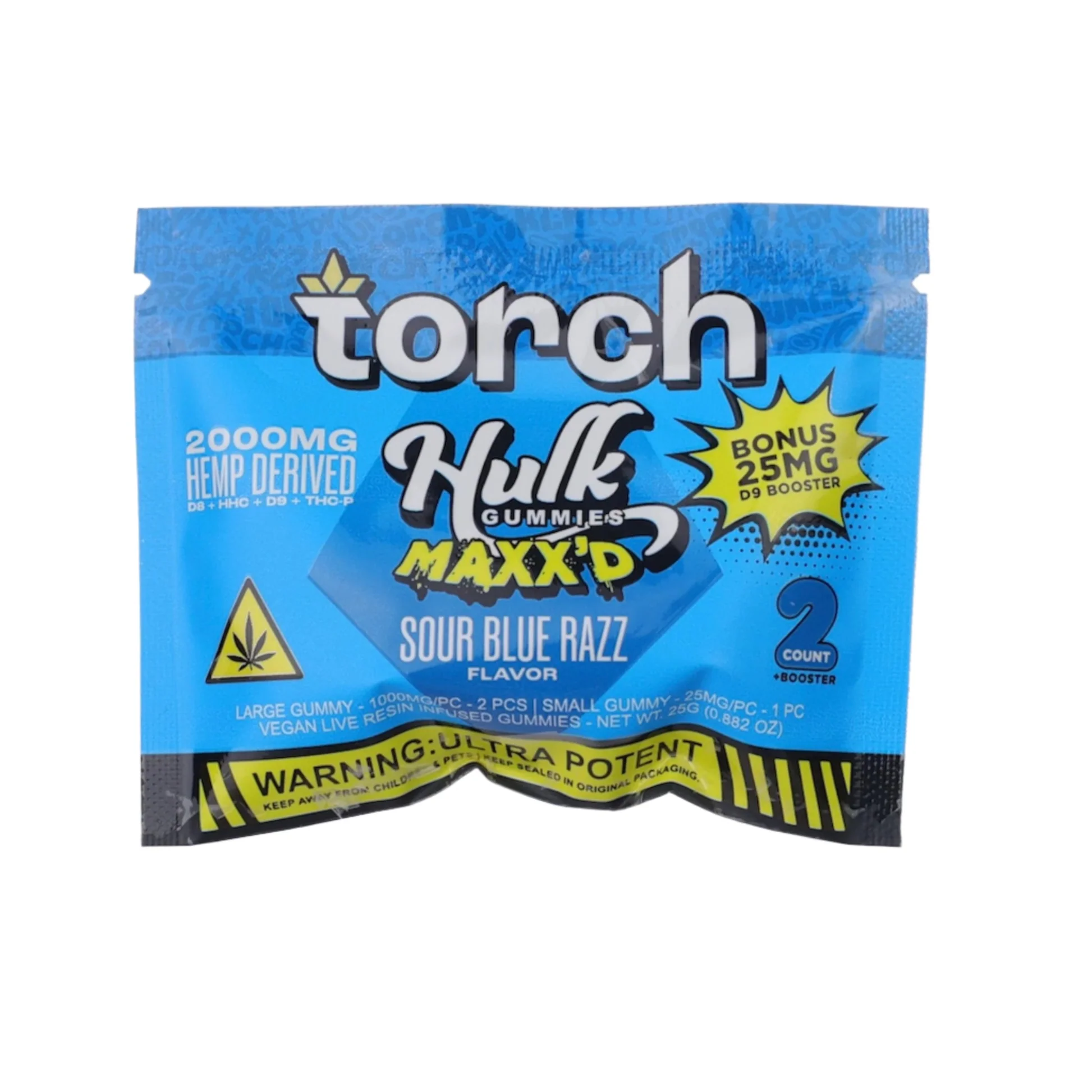 torch hulk maxx'd sour blue razz gummies torch hulk maxx'd sour blue razz gummies